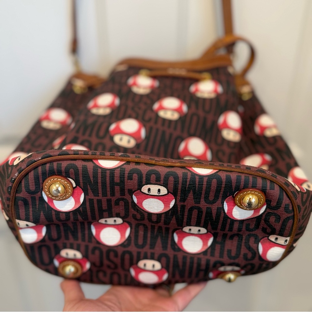 Moschino Couture Jeremy Scott Super Mario Mushroom Bucket Bag Nintendo Rare 1 UP - Picture 15 of 15